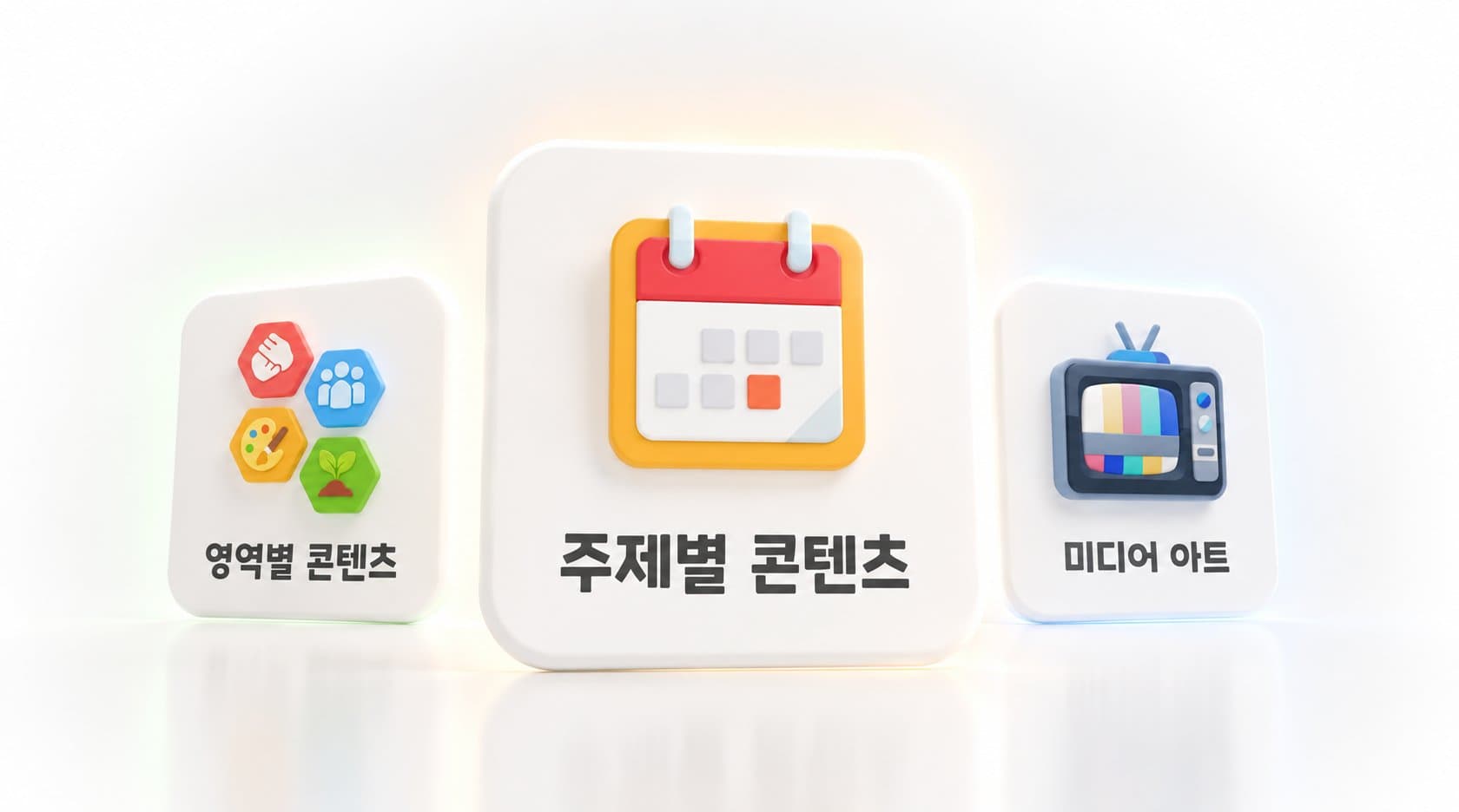 영역별·주제별·미디어아트 콘텐츠 카테고리
